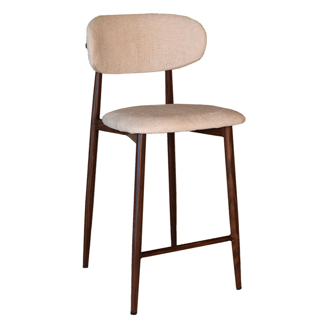 SET DEAL: 2 stuks Barkruk Japandi beige Reika walnoot