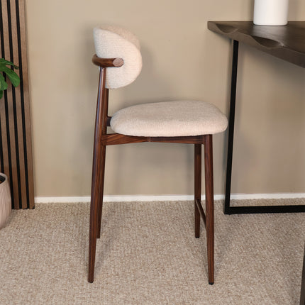 SET DEAL: 2 stuks Barkruk Japandi beige Reika walnoot