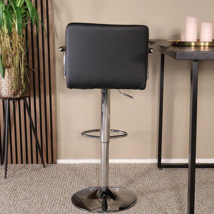 Barkruk Anel met armleuning zwart kunstleder