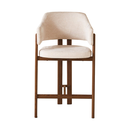 SET DEAL 2 stuks: Barkruk Japandi beige Bjorn walnoot