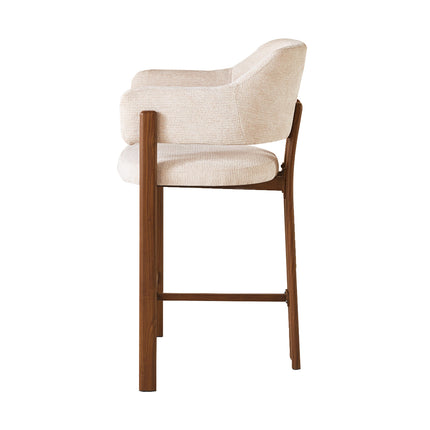SET DEAL 2 stuks: Barkruk Japandi beige Bjorn walnoot