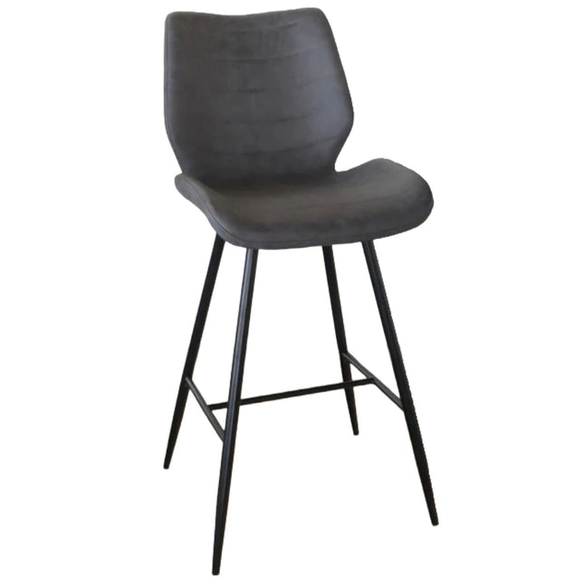 SET DEAL: 2 stuks Barkruk Corinne antraciet microvezel