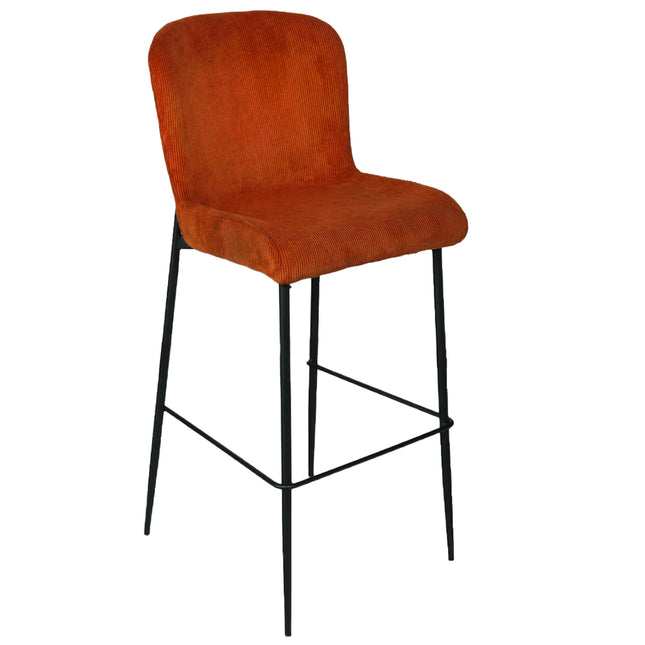 SET DEAL: 4 stuks Barkruk Inge bruin ribstof