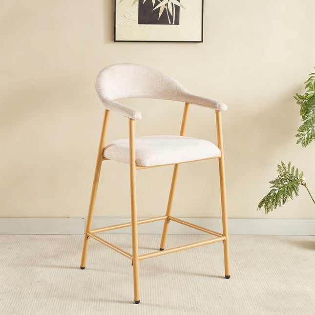 SET DEAL 4 stuks: Barkruk Japandi beige Mika lichtbruin