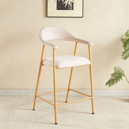 Barkruk Japandi beige Mika lichtbruin