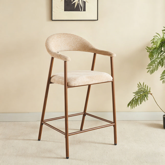 Barkruk Japandi bruin Mika walnoot