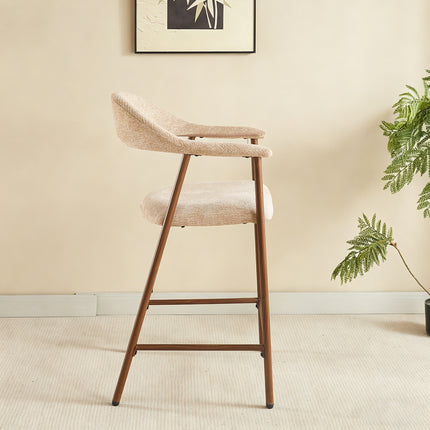 Barkruk Japandi bruin Mika walnoot