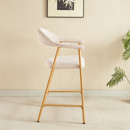 Barkruk Japandi beige Mika lichtbruin