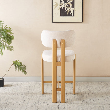SET DEAL 2 stuks: Barkruk Japandi beige Naomi lichtbruin