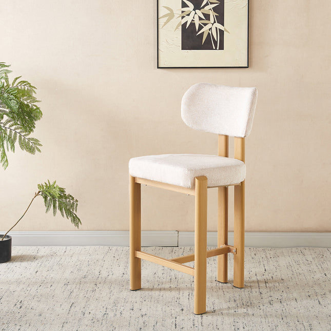 SET DEAL 4 stuks: Barkruk Japandi beige Naomi lichtbruin