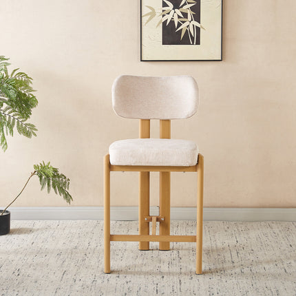 SET DEAL 2 stuks: Barkruk Japandi beige Naomi lichtbruin