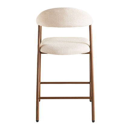 Barkruk Japandi beige Mika walnoot