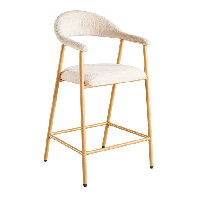 SET DEAL 2 stuks: Barkruk Japandi beige Mika lichtbruin