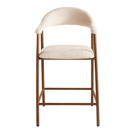 Barkruk Japandi beige Mika walnoot