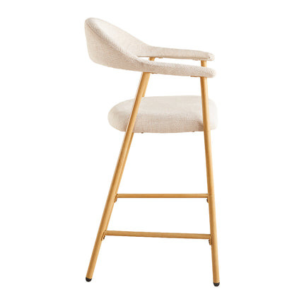 Barkruk Japandi beige Mika lichtbruin