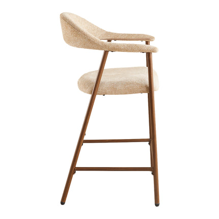 Barkruk Japandi bruin Mika walnoot