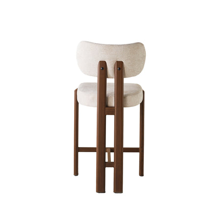 SET DEAL 2 stuks: Barkruk Japandi beige Naomi walnoot
