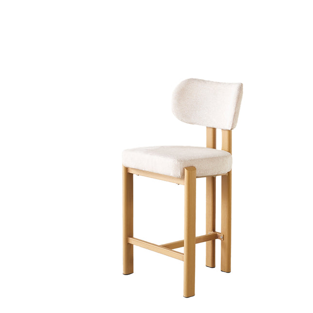 SET DEAL 4 stuks: Barkruk Japandi beige Naomi lichtbruin