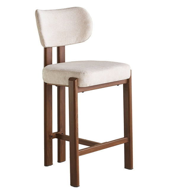 SET DEAL 4 stuks: Barkruk Japandi beige Naomi walnoot