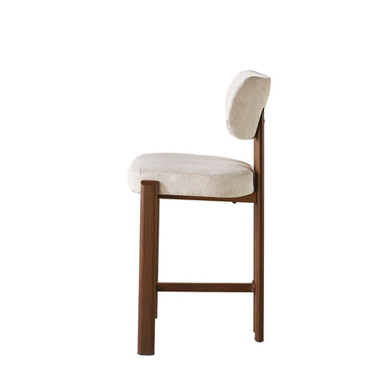Barkruk Japandi beige Naomi walnoot