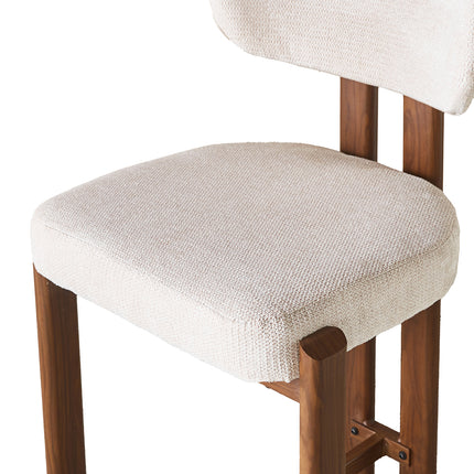SET DEAL 2 stuks: Barkruk Japandi beige Naomi walnoot