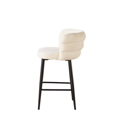 SET DEAL 2 stuks: Barkruk Quinn beige chenille