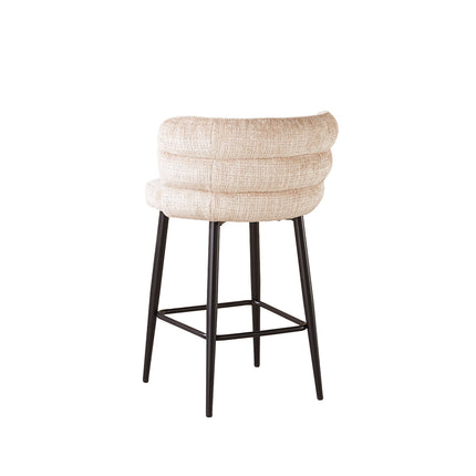 SET DEAL 2 stuks: Barkruk Quinn taupe chenille