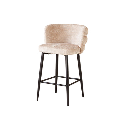 SET DEAL 2 stuks: Barkruk Quinn taupe chenille