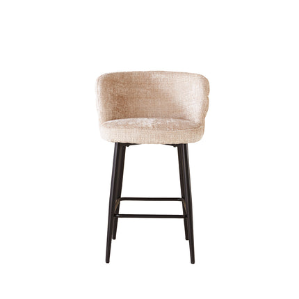 SET DEAL 2 stuks: Barkruk Quinn taupe chenille
