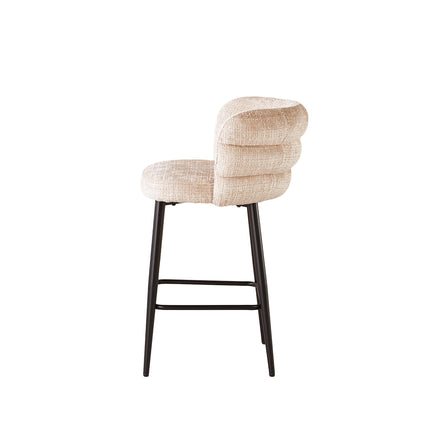 SET DEAL 2 stuks: Barkruk Quinn taupe chenille
