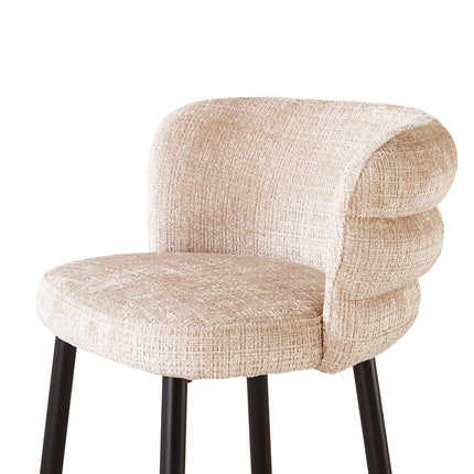 SET DEAL 2 stuks: Barkruk Quinn taupe chenille