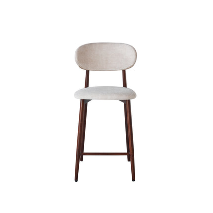 Barkruk Japandi beige Reika walnoot