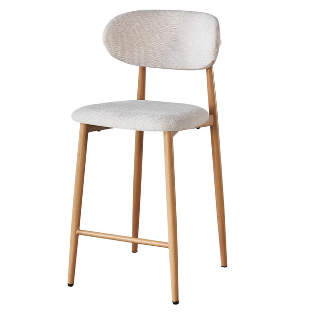 Barkruk Japandi beige Reika lichtbruin