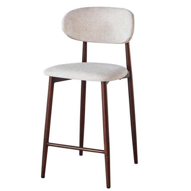 SET DEAL: 2 stuks Barkruk Japandi beige Reika walnoot