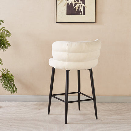 SET DEAL 2 stuks: Barkruk Quinn beige chenille