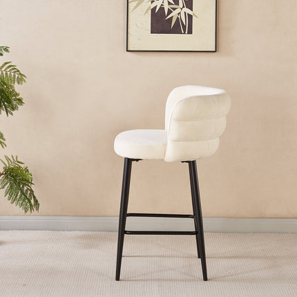 SET DEAL 2 stuks: Barkruk Quinn beige chenille