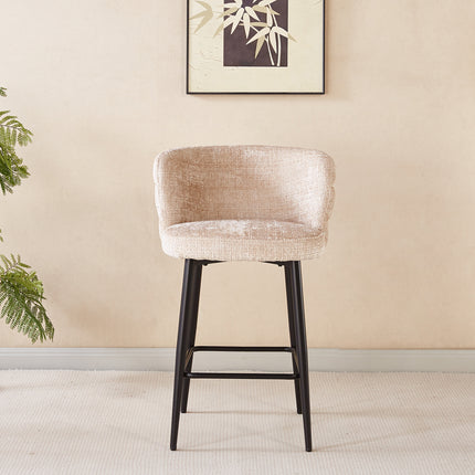 SET DEAL 2 stuks: Barkruk Quinn taupe chenille