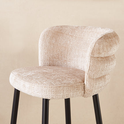 SET DEAL 2 stuks: Barkruk Quinn taupe chenille