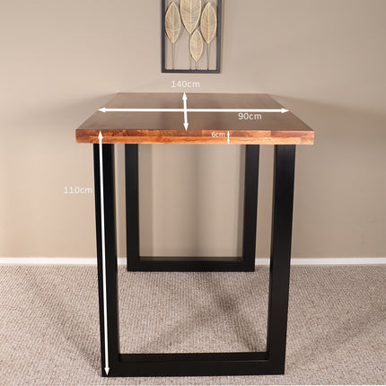 Bartafel 140cm mangohout bruin Pixie