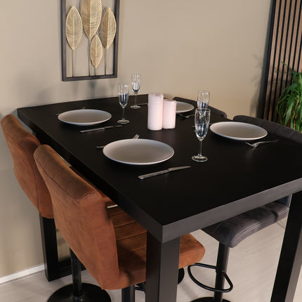 Bartafel 140cm mangohout zwart Pixie