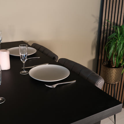 Bartafel 140cm mangohout zwart Pixie