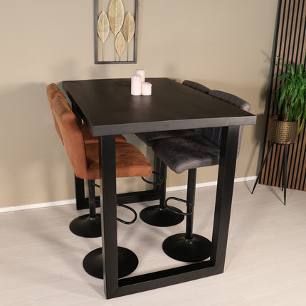 Bartafel 140cm mangohout zwart Pixie