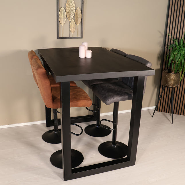 Bartafel 140cm mangohout zwart Pixie