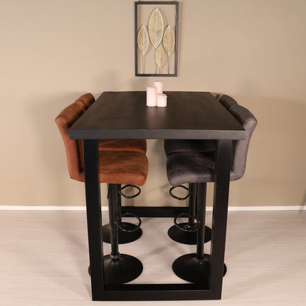 Bartafel 140cm mangohout zwart Pixie