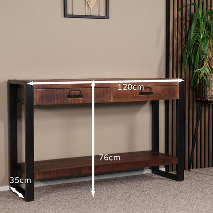 Bijzettafel 120cm mangohout Vera bruin