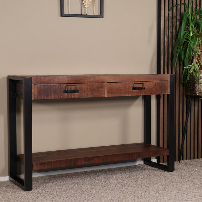 Bijzettafel 120cm mangohout Vera bruin