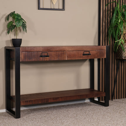 Bijzettafel 120cm mangohout Vera bruin