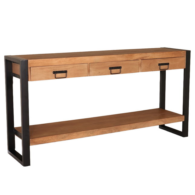 Bijzettafel 150cm mangohout Vera bruin