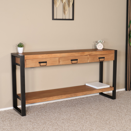 Bijzettafel 150cm mangohout Vera bruin