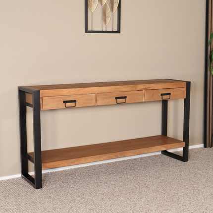 Bijzettafel 150cm mangohout Vera bruin